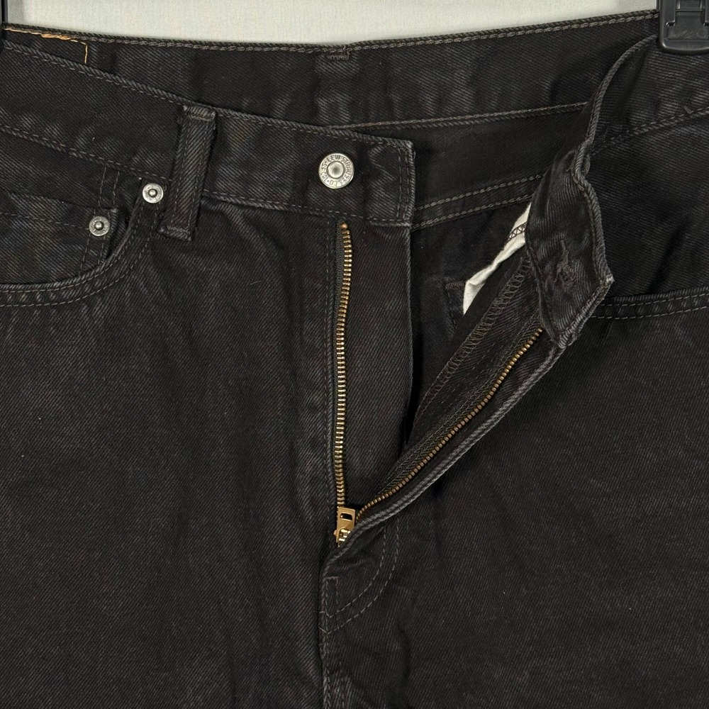 Levis 505 Regular Fit Black Straight Leg Jeans Mens W36 L32 00505-0260 - Picture 4 of 14